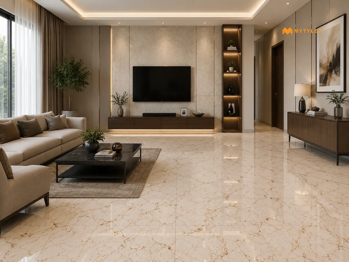 Breccia Beige Floor Tiles in Living Room